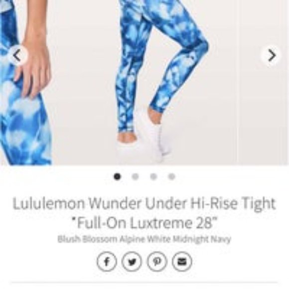 Like NEW Lululemon Wunder Under Blush Blossom Blue Leggings 28" Size 6 - Picture 5 of 12